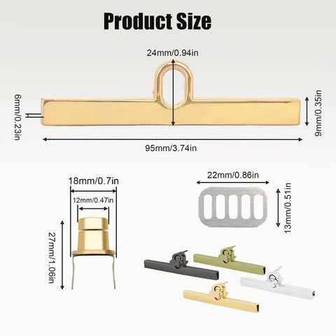 Premium Twist Lock Purse Clasps Featuring Matching Washers Deliver Hella Sturdy Metal Fasteners For Straight Up Seamless DIY Bag Making And Custom Handbag Repairs product size details.