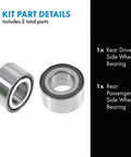 Rear Wheel Bearing Set For 2002-2006 Honda CR-V - Bolt-On No-Fuss OE Replacement Direct Fit, both rear bearings shown