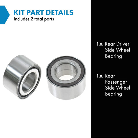 Rear Wheel Bearing Set For 2002-2006 Honda CR-V - Bolt-On No-Fuss OE Replacement Direct Fit, both rear bearings shown