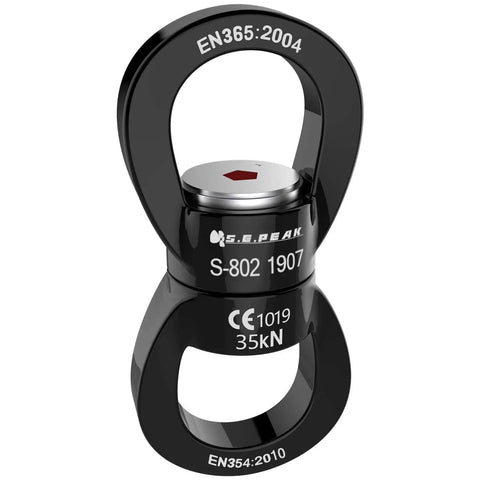Heavy Duty 35kN Swing Swivel Rotational Device For Tree Swings And Aerial Gear, 7075 Aluminum Spinner, Ultra Safe Carabiner Style