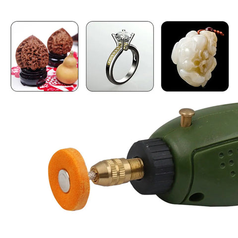 Five Pack Drill Abrasive Buffing Wheels With Cloth Felt 2.35mm And 3mm Shanks Rotary Tool Polishing Pads for metal and jewelry