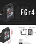 Detailed view of FGr4S V2 receiver dimensions for Noble NB4 Plus Radio Transmitter With FGr4S V2 Receiver, 2.4GHz Eight Channel.