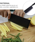 Ciieeo crinkle potato cutter with stainless steel wavy blade and black body, kitchen vegetable slicer for French fries