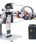 Shop Ready Variable Speed Belt Sander Grinder With Three Polishing Discs For Professional Knife Sharpening Wood Finishing And Metal Polish Featuring Dual Vertical Horizontal Setups For Daily Grind with copper motor and speed control panel.