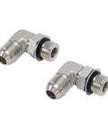 Solid 2 Pack 1/4 Inch 37 Degree Flare To SAE Orb Hydraulic Fitting Adapter, 90-degree steel elbow