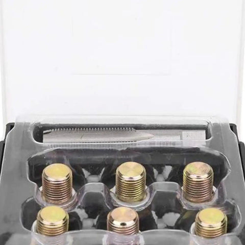 Solid Heavy Duty Oil Drain Plug Repair Kit That Fixes Mangled Threads Fast Fits Most Cars And Saves You From Buying A Whole New Oil Pan So Do It Yourself And Get Your Ride Running Smooth Again Like New, M13 x 1.25 metal kit in case