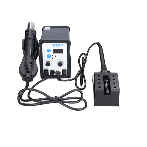 Pro Grade Digital Hot Air Rework Station 898D With Adjustable Temperature And Air Flow Brushless Fan Aluminum Alloy Body