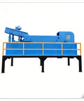 No Sweat Heavy Duty Eddy Current Separator For Swift Non Ferrous Metal Extraction Effortless Copper And Aluminum Reclamation From Mixed Loads With Zero Complicated Training Needed, side view of blue machine on platform.