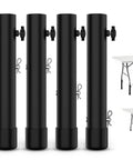 Adjustable table leg extenders for folding desks heavy duty steel riser black four piece kit raises workstation 2-6 inches