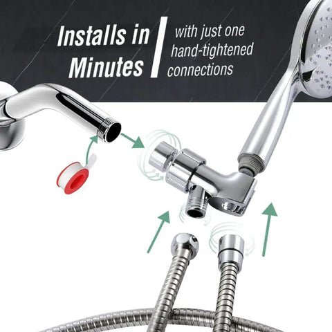 79 Inch Expandable Shower Hose Extra Long for Handheld Shower Head Chrome install with fittings and stainless steel flexibility