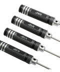 Four Piece SAE Hex Screwdriver Set With Anti Slip Handle For DIY Projects And Tiny Model Mods Includes 0.05 Inch One Sixteenth Inch Three Thirty