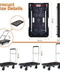Folding Hand Truck With Platform Design For 330 Lb Capacity Heavy Duty Dolly Cart size details