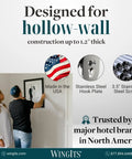 Man and woman hanging frame with Master Anchor With Stainless Steel Hook Plate Bulk Pack 100 Pack for hollow walls