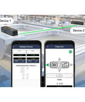 Hardcore Pro Dual Axis Digital Precision Level With Bluetooth Data Sync Nist Certified Accuracy displayed on smartphones.