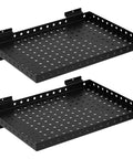 Beefy Heavy Duty Slatwall Shelf 16x12 Inch Steel Storage Rack For Garage And Workshop 2 Pack Holds Up To 100 Lbs All Steel Construction