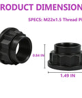 Garage Pro Heavy Duty Steel 2 Pack Front Wheel Axle Shaft Hub Nuts M22x1.5 Thread Drive Bolts product dimensions with size measurements.