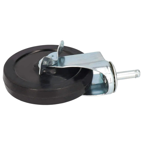Workhorse Self Leveling 5 Inch Spring Loaded Gate Wheel Caster with heavy duty aluminum mount and non marking rubber wheel.