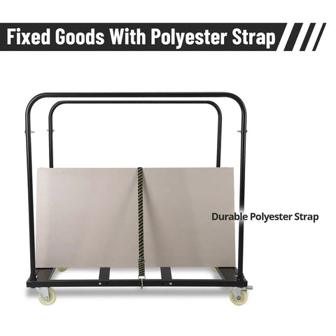 Heavy Duty Panel Cart Dolly With 1500 Lbs Capacity, 36 Inch By 24 Inch Deck, 5 In Swivel Casters, 10 Table Capacity