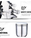 Heavy Duty Pneumatic Paint Sprayer With 400Ml Alloy Hopper Adjustable Spray Pattern Precision Nozzle close-up of metal controls