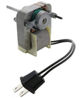Universal Bathroom Vent Fan Motor Assembly Replacement 120V 50 CFM 3000 RPM, plug with dual prongs, metal body, side view