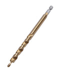Must-Have 2-Piece Kit With 1/4 Inch Hex Pocket Screw Jig Plus 3/8 Inch Twist Step Bit For Quick Hole Drilling And Smooth Woodworking Projects Every Handyman Needs To Bust Out Serious Skills. 3/8 inch silver-coated twist step bit with 1/4 inch hex shank