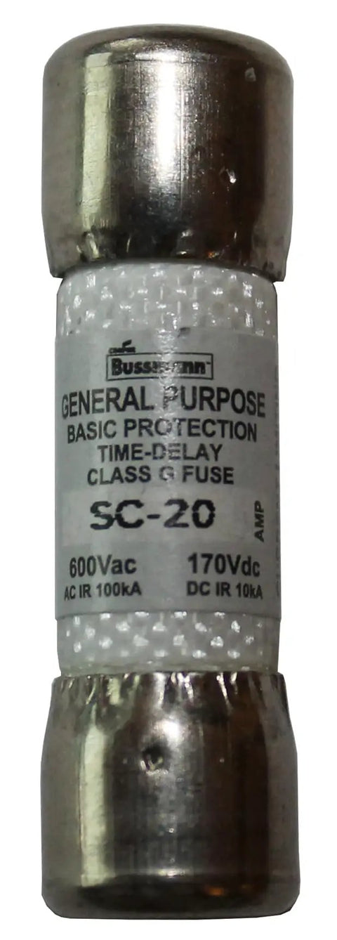 20 Amp Class G Time Delay Fuse Pack Of 5 For Appliances Lighting And Heating Gear 600 Vac 170 Vdc General Purpose Non Indicating Fuse