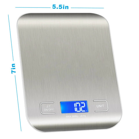 Pro Grade Ultra Precise Kitchen Scale For Cooking And Meal Prep With Easy Unit Conversion In Grams Ounces Milliliters And Kilograms, Stainless Steel Food Scale With LCD Display For Baking Keto And Weight Loss