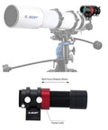 SV165 Mini Guide Scope 30mm F4 Finder Bundle showing scope, SV172 Dew Heater Strip, and guide mount for auto guiding cameras.