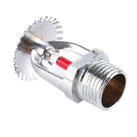 Heavy Duty Five Pack of 68 Degree Quick Response Fire Sprinkler Heads No Drama Concealed Ceiling Setup close-up of the chrome sprinkler head.