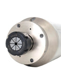 Close-up of ER32 collet mount on No Sweat CNC Water Cooling Spindle Motor for Heavy Metal Milling and Industrial CNC Router Kits.