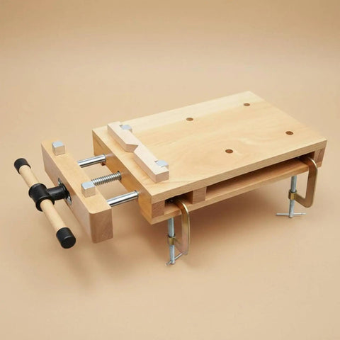 Solid Beech Wood Portable Workbench Vise And Bench Clamp Tool For DIY Pros, 460x365x70mm, compact design for repairs.