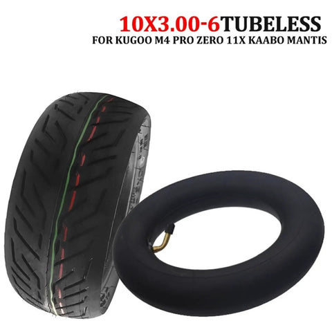 Tubeless 10x3.00-6 Electric Scooter Tire With Rock Solid Traction On Wet Or Dry Surfaces And 90D Inner Tube Included