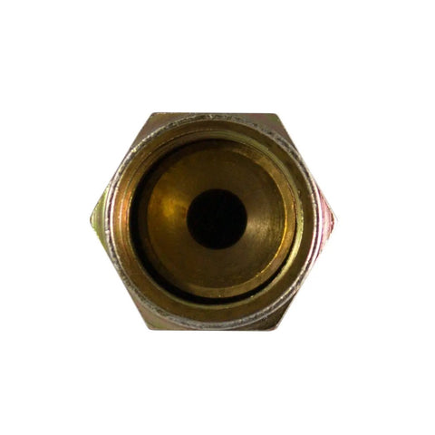 Close-up of brass compression fitting for Gas Line And Regulator For Tall Patio Heater With Three Eighths Inch Female Compression Fitting