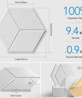 Twelve Pack Hexagonal Foam Soundproof Wall Panels Boost Your Home Theater Or Recording Studio With Sleek Design Block Echo For A Smooth Vibe And Crystal Clear Audio Game Changer Daily, dimensions and material details displayed.