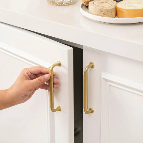 Brushed Brass Cabinet Pulls Seven And One Half Inch Ten Pack Zinc Alloy Solid Hardware For Kitchen Cabinets Bathrooms