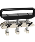 3 Station Roller Bender for Sheet Metal, adjustable 0 to 90 degree bending angles, heavy duty metalworking tool, front view