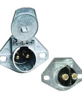 Genuine OEM Liftgate Dual Pole Socket 15-326 With Zinc Die-Cast Housing, Brass Pins, Stainless Steel Hinge Pin And Spring, Heavy Duty One Quarter Inch Lug Stud, 150 Amp Continuous And 200 Amp Intermittent, Mates With 15-336 Dual Pole Plug