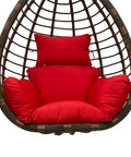 Comfy Egg Chair Cushion Replacement For Hanging Egg Chair Outdoor Swing With Headrest Foldable Waterproof Cushions Red