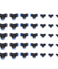 Push To Connect Pneumatic Fittings Kit, 35 Piece 3 Way Tee Union Set With 4mm To 16mm Sizes, uniform display.