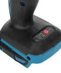 Top view of the battery indicator and switch on the High Performance 21V Brushless Impact Wrench With Cordless Lithium Battery Delivers 520Nm Torque Power.