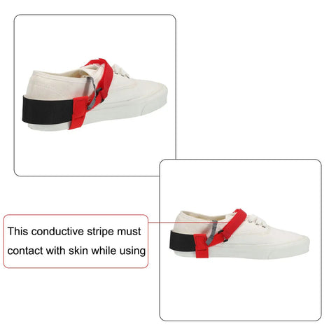 ESD Anti Static Foot Heel Straps And Adjustable Grounding Wrist Straps Set 10 Pcs To Remove Static Electricity For Electronics Assembly, Manufacturing, And Cleanroom Work Red