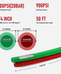 Built Like A Tank Oxy Acetylene Welding Hose 50 Foot 1/4 Inch Twin Line rubber cord with pressure and size details.