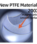 Close-up of new PTFE materials showing smooth surface under 200X magnification for Top Shelf PTFE Coated Nylon Washers 5X8X0 5Mm Set.