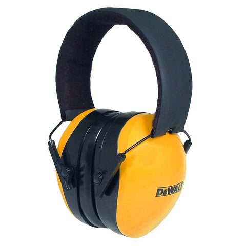 Interceptor Protective Safety Earmuffs For Adults With 29 NRR, Lightweight Foldable Ear Protection, Cushioned Ear Cups For All Day Comfort, Yellow And Black