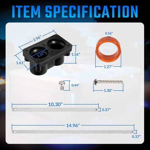 All In One Hot Tub Heater End Cap Kit With Rubber Gaskets Aluminum Strips And Screws Universal Fit item specifications chart