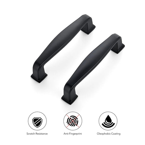 30 Pack Solid 3 Inch Cabinet Handles Matte Black Zinc Alloy Pulls with scratch resistance, anti-fingerprint, and oleophobic coating