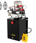 Beefy 12V DC Hydraulic Pump Dual Acting Unit With 11.4L Tank And Brass Gauge For Dump Trucks, Trailers, Aerial Work Platforms