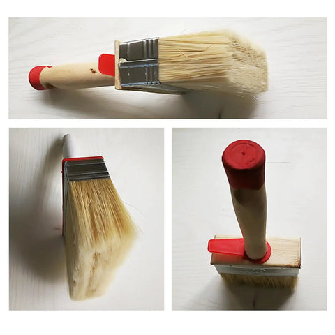 4 Piece Stain Applicator Brush Set With Natural Bristles For Decks Terraces And Furniture Coatings Pro Grade Quality