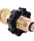 POL to QCC1 Propane Tank Adapter Brass Connector for Converting Old POL Tanks to Modern Type1 Hoses and Regulators close-up view