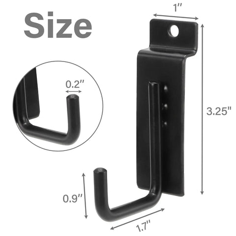 25 Pack Slatwall Hooks Hangers Heavy Duty J Shaped Slatwall Panel Hooks Metal Slat Board Hook Slat Wall Display Accessories